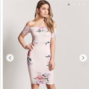 Floral Off The Shoulder Bodycon Dress